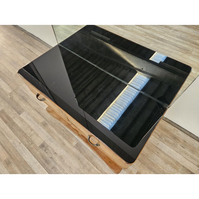 Wood Art Deco Dressing Table with Mirror and Drawers, 1940 For Sale - Image 7 of 18