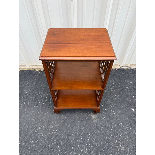 Mid 20th Century Vintage Chinoiserie Walnut Fretwork Etagere For Sale - Image 5 of 12