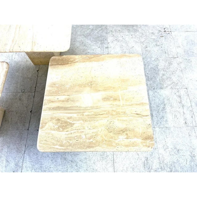 Vintage Travertine Nesting Tables, 1970s, Set of 3 For Sale - Image 10 of 11