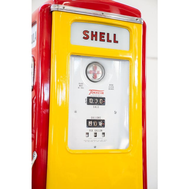 Metal American Shell Petrol Station Pump, 1950s For Sale - Image 7 of 18