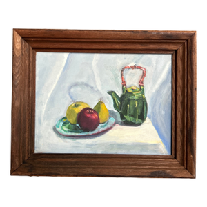 1970’s Original Impressionist Tea and Fruit Still Life Painting
