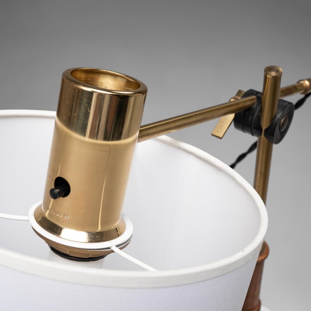 Brass and Wood Table Lamp from Falkenbergs Belysning, Sweden, 1960s For Sale - Image 10 of 12