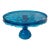 L E Smith Moon & Stars Cake Stand Peacock Blue For Sale