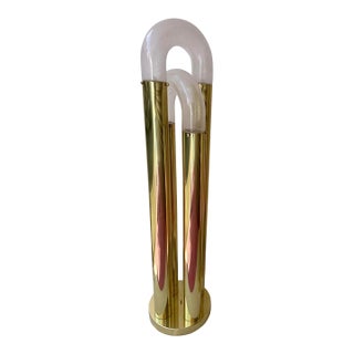 Brass Floor Lamp Murano Glass by Aldo Nason for Mazzega, Italy, 1970s For Sale