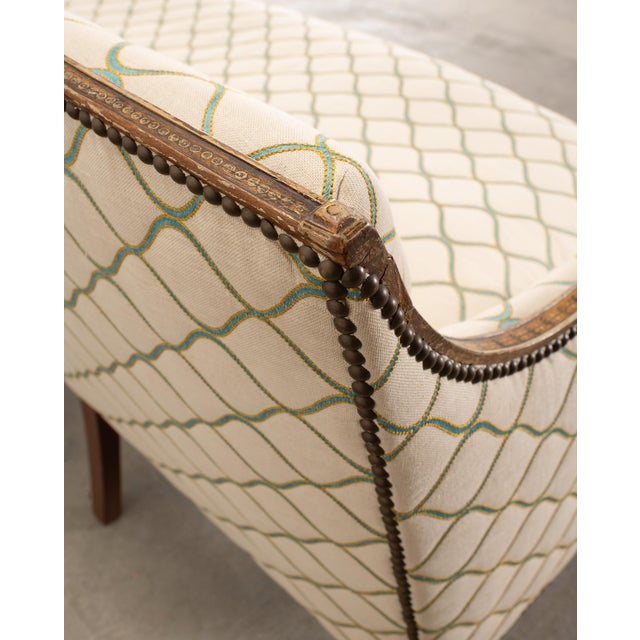 19th C. English Georgian Neoclassical Painted Cabriole Sofa For Sale - Image 18 of 18