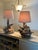 Vintage Apsit of California Set of 2 American Indian Scenes Chalk Lamps Fabulous rustic cabin or western decor! Shades are...