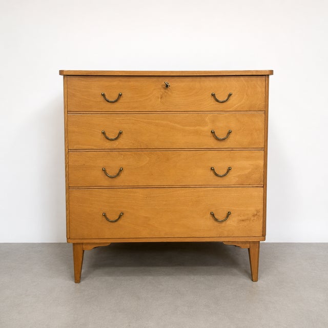 Wood Vintage Belgian Birch Chest of Drawers by Imexcotra, 1960s For Sale - Image 7 of 7