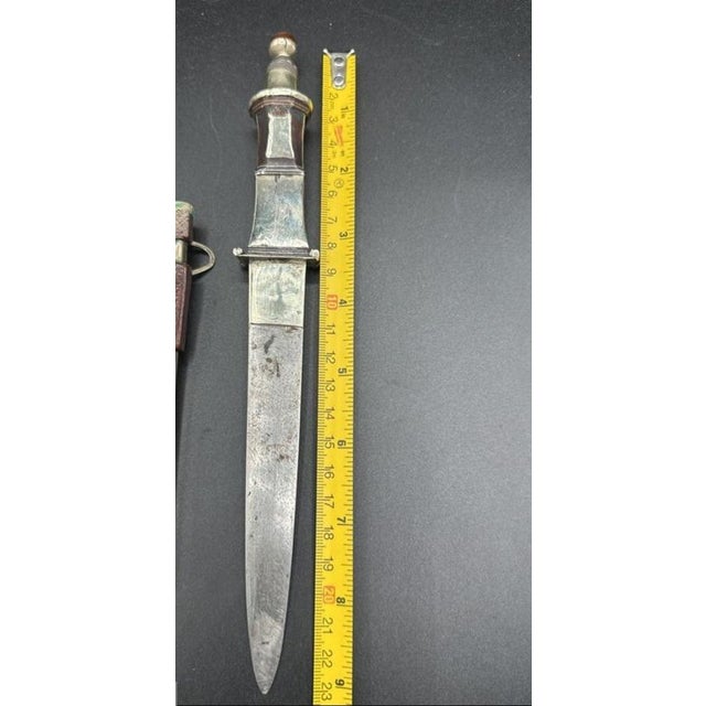 Tuareg Dagger With Hand Tooled Leather & Metal Scabbard For Sale - Image 16 of 16