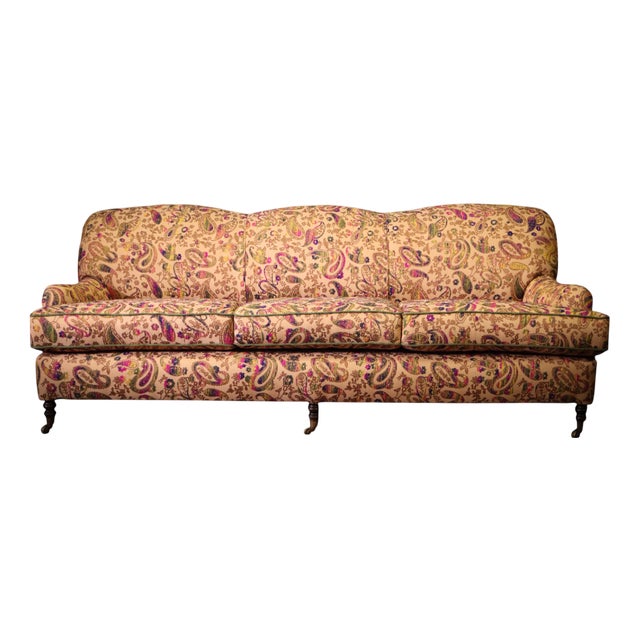 Three-Seater Standard Sofa with Embroidered Paisley, 2010s For Sale