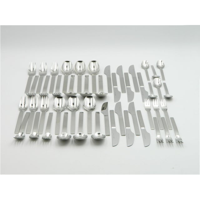 Silver Stainless Steel Cutlery Set for 6 People by Rosenthal, Model Titan, 1960s, Set of 48 For Sale - Image 8 of 16