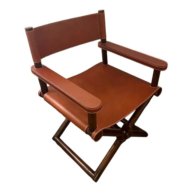 Theodore Alexander for Ralph Lauren Leather/Wood Holbrook Director's Chair For Sale