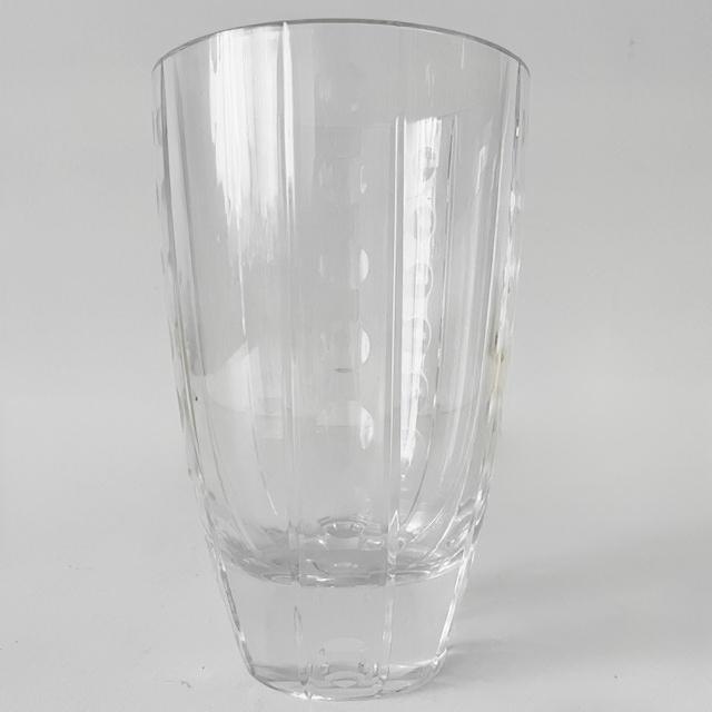 A beautiful, heavy, vintage J.G. Durand crystal vase with a dotted design from the 1980s. This Cristal D’Arques clear...