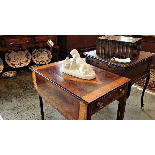 Ivory Art Deco BFK Porcelain Sculpture of Panther Fighting a Snake by Charles Catteau For Sale - Image 8 of 10