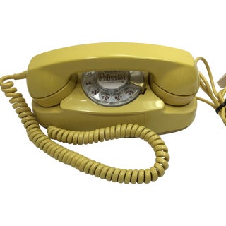 Daisy Yellow Princess Rotary Dial Telephone For Sale