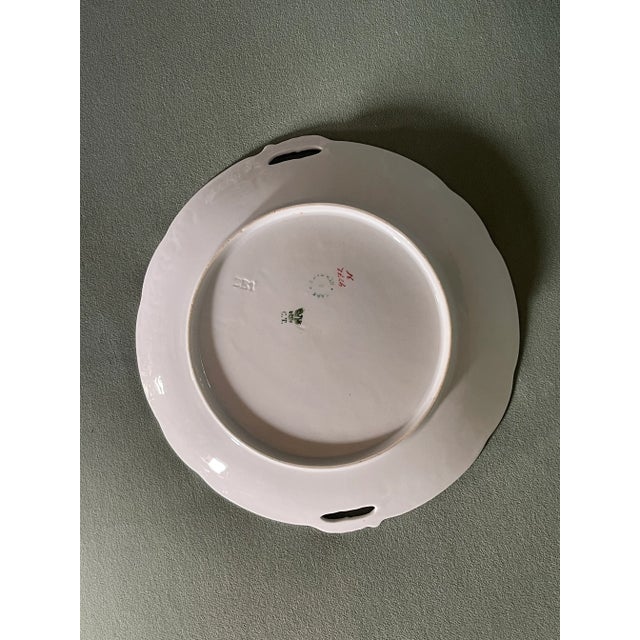 Traditional Early 20th Century Yellow Floral Gold Trimmed Serving Plate For Sale - Image 3 of 5