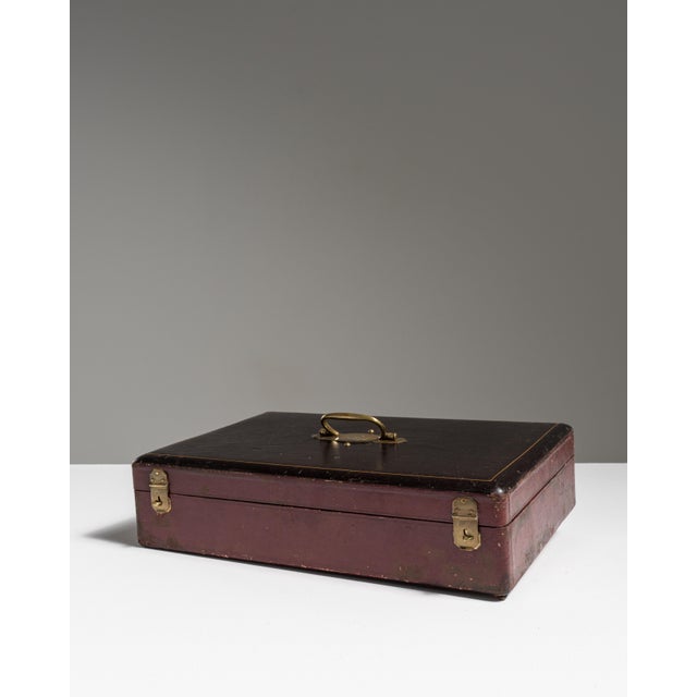 Early 20th Century Burgundy French Silverware Box For Sale - Image 13 of 15