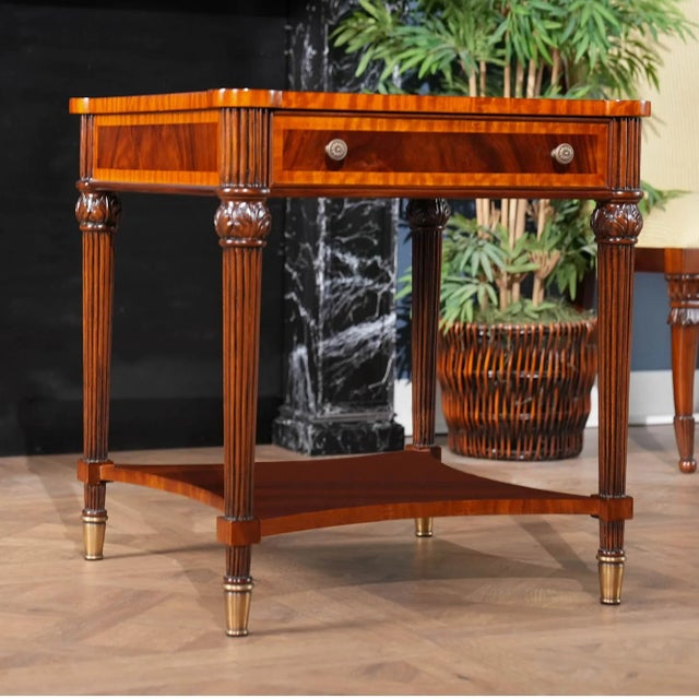 Traditional Square Mahogany End Table For Sale - Image 4 of 10