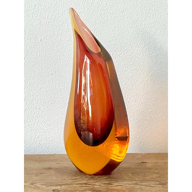 Vintage Italian Murano Art Glass Vase For Sale - Image 12 of 12