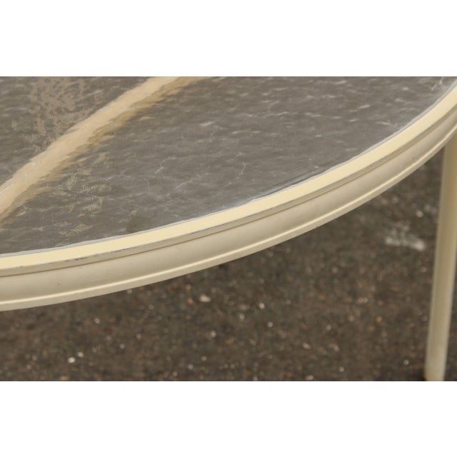 Mid 20th Century Mid Century Modern Round Aluminum Glass Top Patio Dining Table For Sale - Image 5 of 12