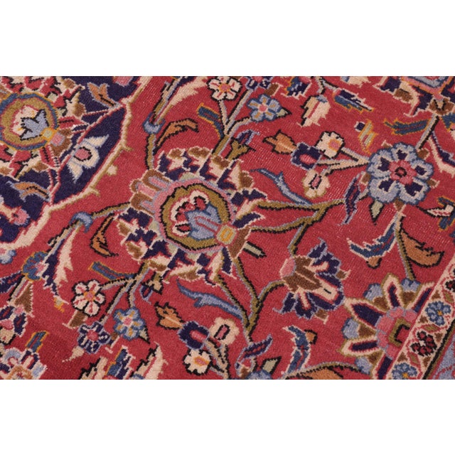 1980s Art Nouveau Persian Red/Purple Wool Rug - 8'0'' X 11'7'' For Sale - Image 5 of 10