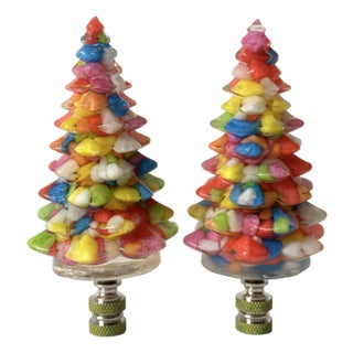 Christmas Tree Lamp Finials - A Pair For Sale