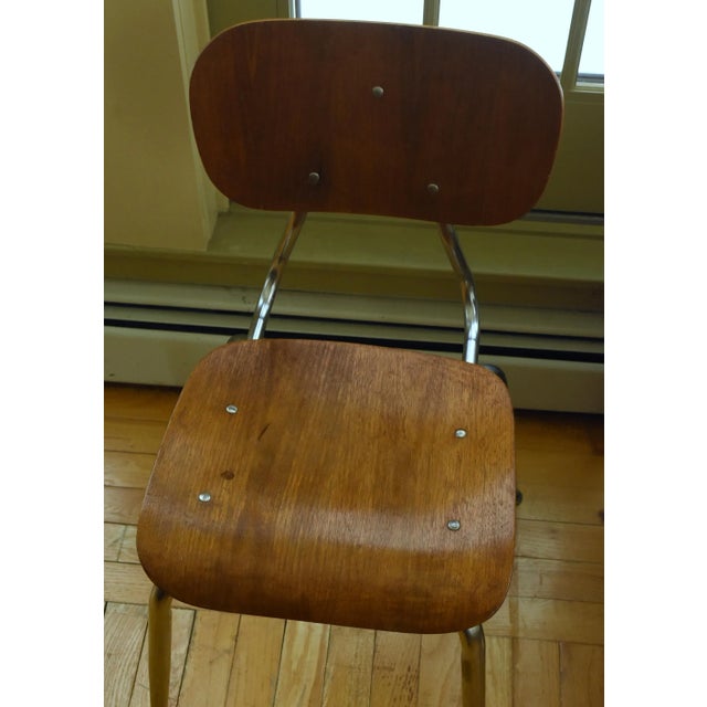 Vintage Mid Century Bent Wood and Metal Side Chair For Sale In New York - Image 6 of 7