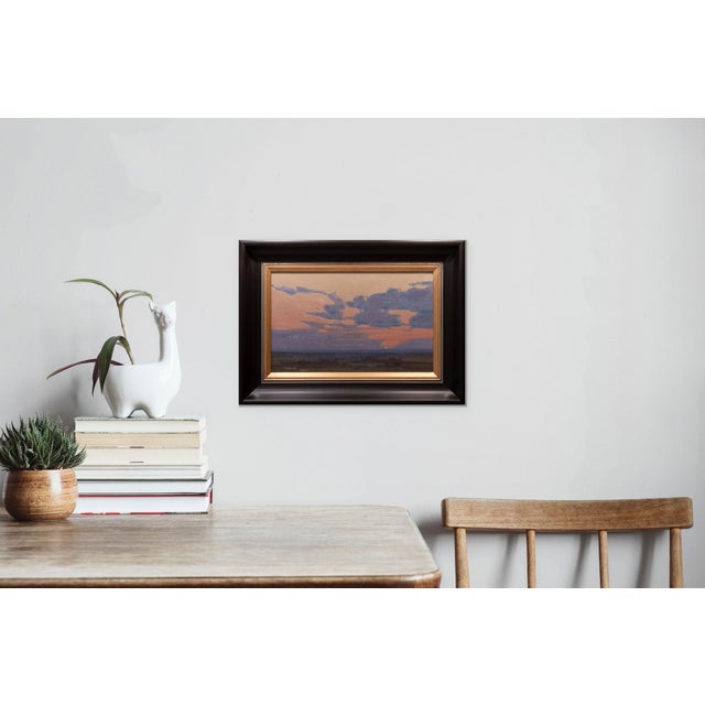 Held in Stillness Study by Michael Magrin | Oil on Mounted Linen Sunset Landscape For Sale - Image 10 of 14