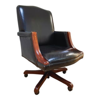 Leather Chair With Nailhead Trim For Sale