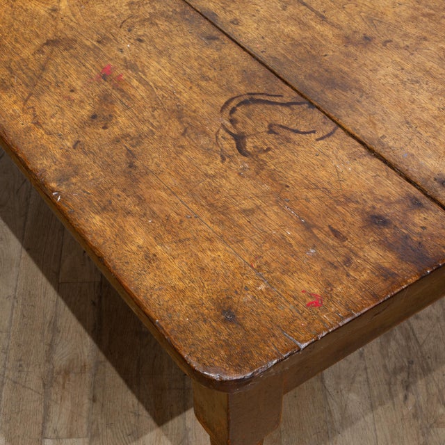 Farmhouse 19th C. Rustic Farmhouse Dining Table With Large Drawer c.1820-1880 For Sale - Image 3 of 10