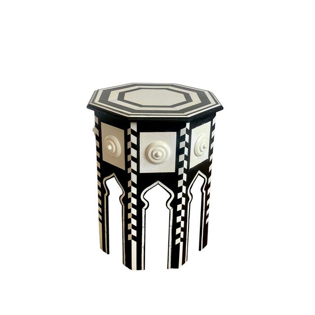 Hollywood Regency Side Table in the style of Martyn Lawrence Bullard with Faux Ivory Details, 2010s For Sale - Image 10 of 10