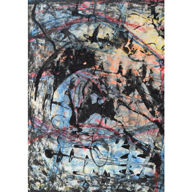 Hans Werner Kirchner, Somber Abstraction (Verso Portrait Study), 1960, Watercolor For Sale - Image 4 of 12