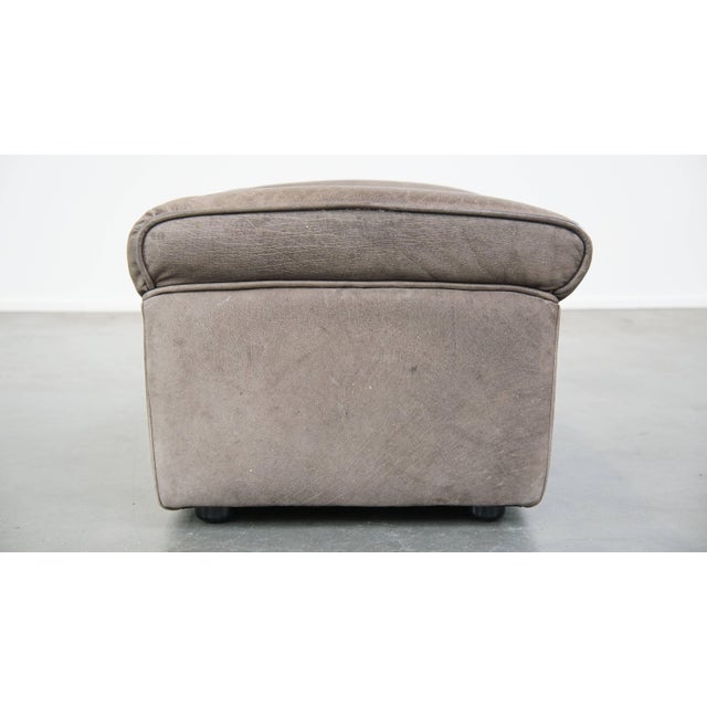Grey Leather Modular Sofa and Ottoman, 1970s, Set of 3 For Sale - Image 18 of 18