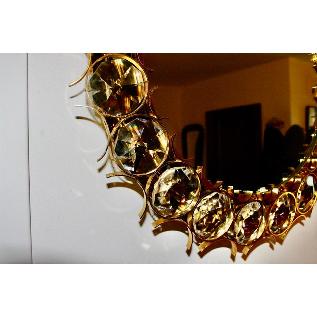 Gold Vintage Circular Mirror by Christophe Palma, 1960 For Sale - Image 8 of 13