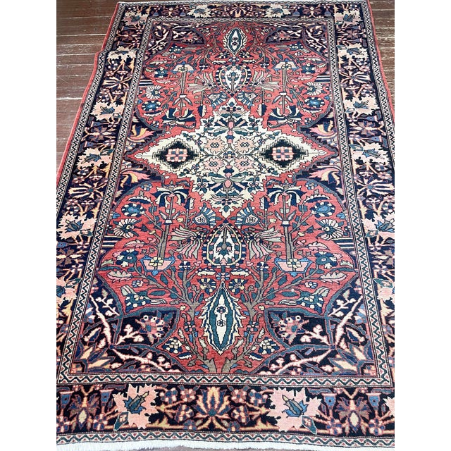 Traditional Antique Persian Feraghan Sarouk Rug, 3'4" X 4'10" For Sale - Image 3 of 9