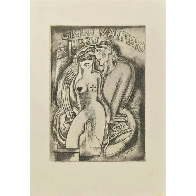 Ex Libris - Gianni Mantero is an Etching print created by Michel Fingesten in 1937. Signed on plate and dated on the lower...