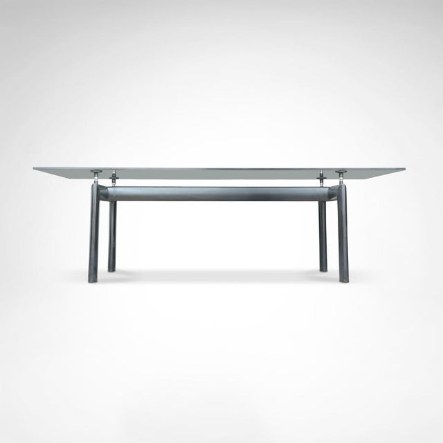 1990s LC6 Glass and Metal Dining Table by Le Corbusier for Cassina, 1990s For Sale - Image 5 of 13