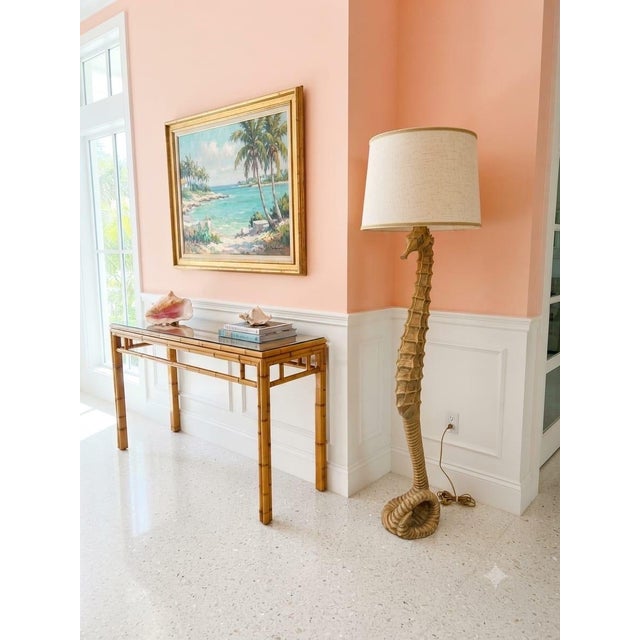 Vintage Sculptural Resin Seahorse Floor Lamp For Sale - Image 10 of 12