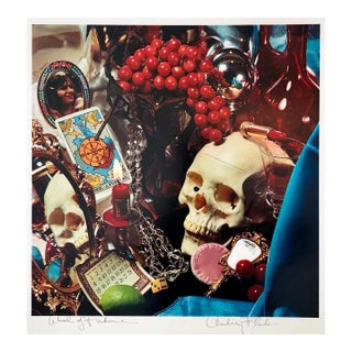 Audrey Flack, Pop Art Color Photograph Dye Transfer Print Audrey Flack Tarot Card, Skull Photo, 1984 For Sale