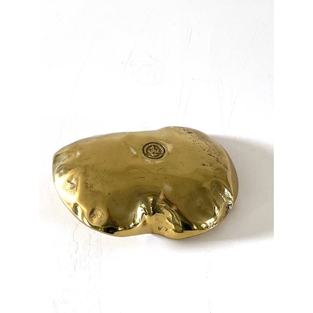 Solid Brass Lotus Leaf Bowl / Catchall - Virgina MetalCrafters For Sale - Image 11 of 11