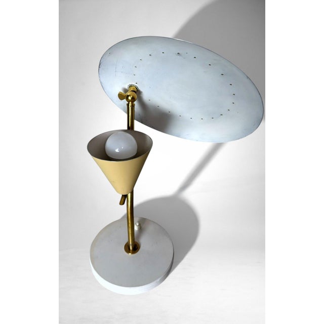 Brass Mid 20th Century Italian Adjustable Table Lamp in Metal and Brass For Sale - Image 8 of 18