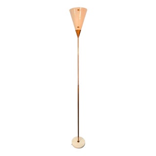 Acrylic Glass and Brass Floor Lamp by Giuseppe Ostuni for Oluce, 1959 For Sale