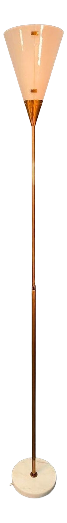 Acrylic Glass and Brass Floor Lamp by Giuseppe Ostuni for Oluce, 1959
