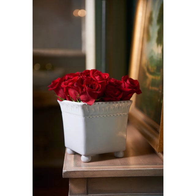 A nice decorative ceramic planter is available with the same interesting design motif as many of the other Charlot pieces....