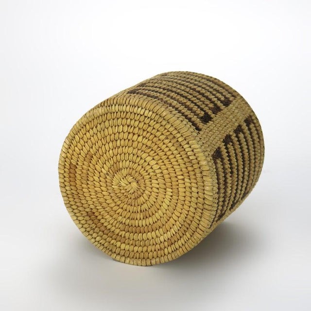 Early 20th Century Vintage Southwest Native American Woven Woven Reed Basket 20thC For Sale - Image 5 of 7