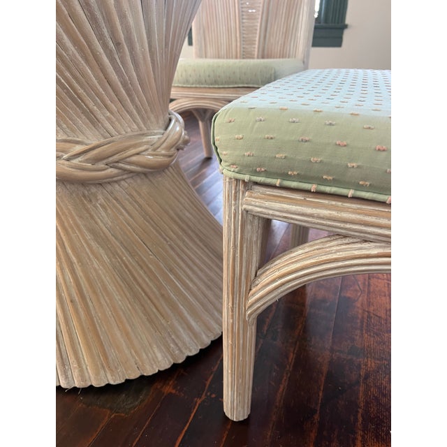 Wood Mid 19th Century Henry Link Coastal Rattan Boho Chic Dining Set 5 PCS For Sale - Image 7 of 12