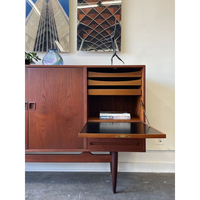 Wood Danish Teak Sideboard by Ejvind A. Johansson, Attributed For Sale - Image 7 of 15