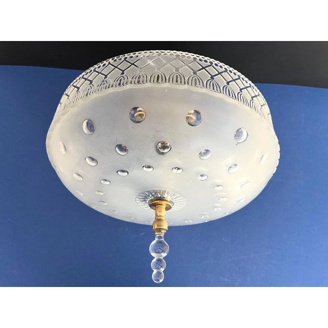 Deco Cut Glass Ceiling Light, 1940s For Sale - Image 13 of 18