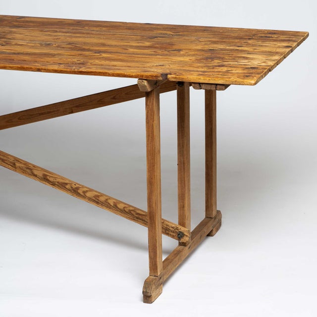 Early 20th Century 2-Piece Trestle Table For Sale - Image 5 of 7