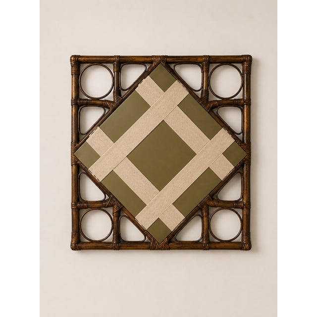 Vintage Mirror and Bamboo Side Tables with Smoked Glass, 1970s, Set of 3 For Sale - Image 6 of 8