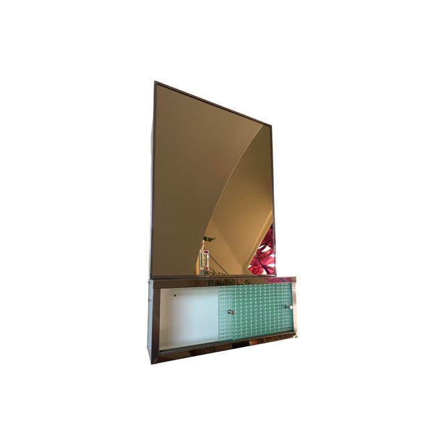 Vintage Mid Century Modern 1950s Metal Medicine Cabinet Bathroom Vanity Restored For Sale - Image 9 of 11